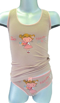 Майка для девочек "Какао" 7737-КАКАО (размер 4-5 лет) - Белье - клуб-магазин детской одежды oldbear.ru